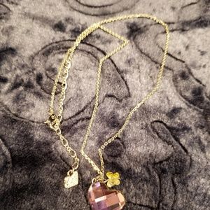Swarovski heart and butterfly necklace